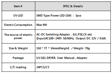 es-50-nail-dryer-specification